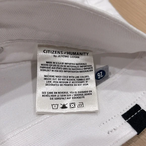 CITIZENS OF HUMANITY (26) White Denim Shorts Crisp Cotton Stretch Low Rise - Picture 8 of 12